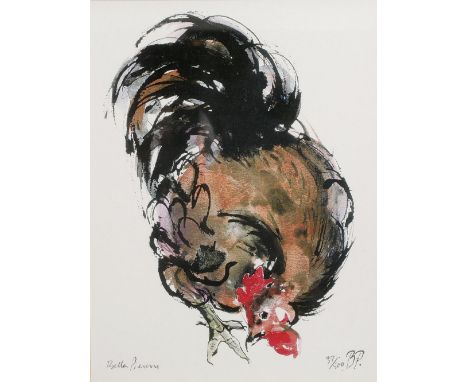Bella Pieroni (Contemporary) Rooster 38/500, signed and numbered in pencil lithograph 34cm x 25cm.