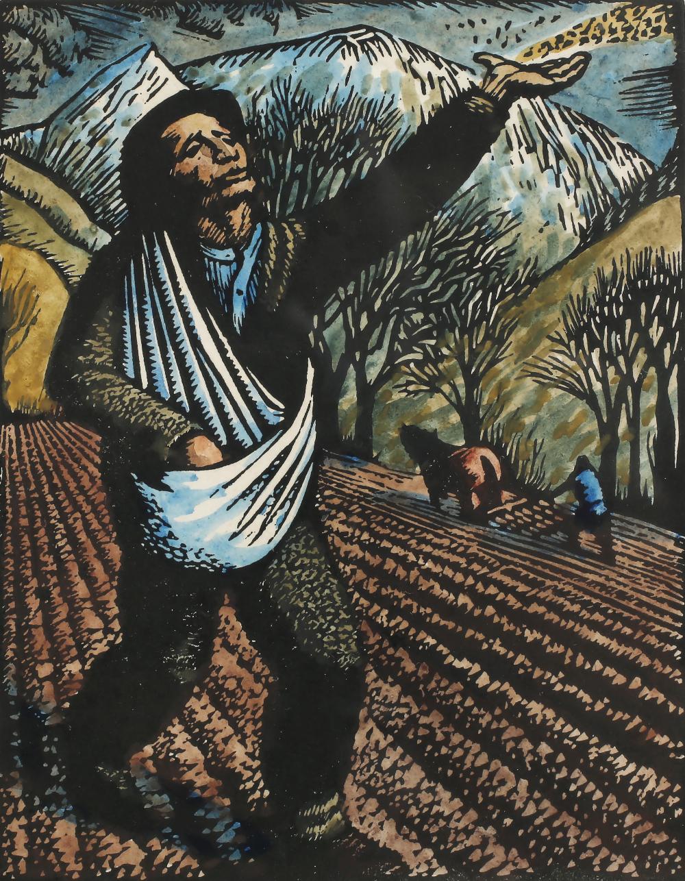 John Petts (1914-1991) The Sower, 1938 12/50, signed, dated and ...