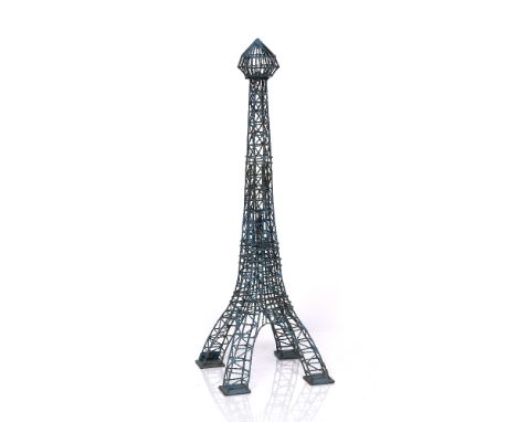 Eiffel Tower lamp Industrial style with mesh painted frame 64cm high.