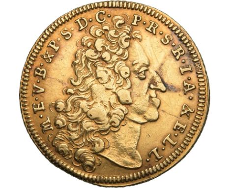 GERMANY. BAVARIA. Maximilian II Emanuel, 1716-1726. Gold maximilian d'or, 1716. M · E · V · B · &amp; P · S · D · C · P · R ·