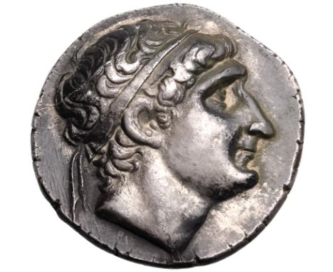 SELEUCID EMPIRE. Antiochos I Soter. Silver tetradrachm, Circa 281-261 BC. Seleukia on the Tigris. Diademed head right, with y