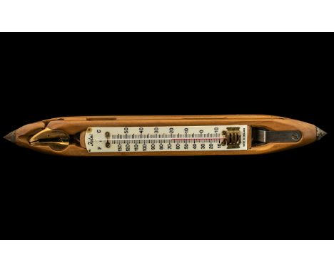 Antique Wooden Shutter, Conversed Into a Wall Thermometer by Tolni. Made In England. Size 16 Inches In length. 