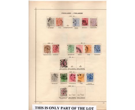 Finland 1860-1901 Compact collection on 3 vintage printed Schaubek leaves, commences with chiefly used, mainly light used cds