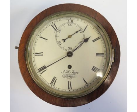J.H. Rose _ Ramsgate - Rosewood Cased Marine Chronometer with chain driven fusee movement, 6" dial with subsidiary seconds di