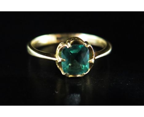 An Emerald Ring, Sapphire & Pearl Ring, gold wedding band and earrings