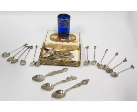 Three American Silver Collectors Spoons: two by Paye & Baker, one by R. Wallace & Sons, set of twelve silver coffee spoons et