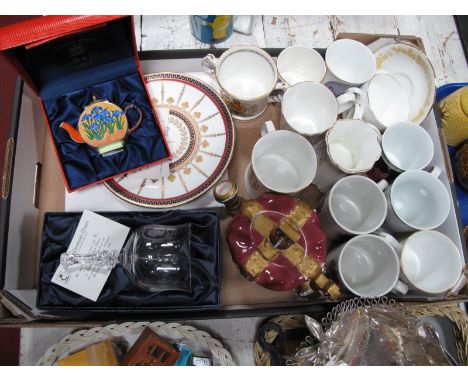 A Charlotte Di Vita Handpainted Enamel Teapot, Iris, Vincent Van Gogh, number EN 548 in case; a Buckingham Palace china plate