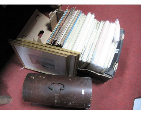 Sanderson and Other Bed Linens, prints, records:- One Box. Vesta sewing machine.