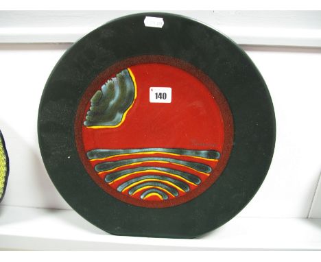 Poole Pottery Millennium Charger, designed by Alan Clarke, 35cm diameter. 