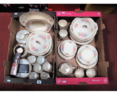 An Alfred Meakin Dinner Service, with floral and gilt decoration, comprising two tureens, cups, saucers, plates, etc, tea ser