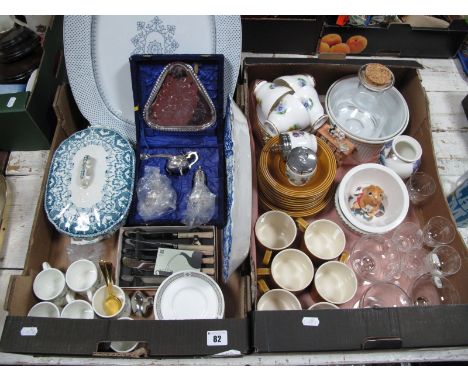 Victoria Star and Rosetta Meat Plates, tureen, Wedgwood hotel coffee ware, Hornsea "Safron", Delphine, Portmeirion, Worcester
