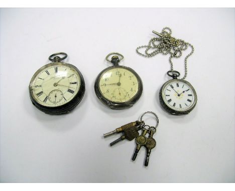 Fred K Smails 262 North Road Preston; A Hallmarked Silver Cased Openface Pocketwatch, the signed dial with Roman numerals and