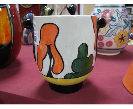 A Lorna Bailey Planter, decorated with the early 'House and Path' design, released in December 1995 (page 13 of the First Mil