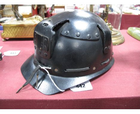 A Child's "Bevin Boys" Style Coal Mining Helmet, in black, size 6 5/8 /54. 