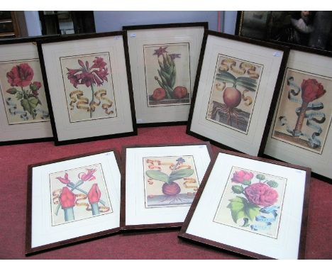 After Giovanni Battista Ferrari- Eight Botanical Prints, with Latin inscriptions, framed and mounted, 29 x 20.5cm. (8)