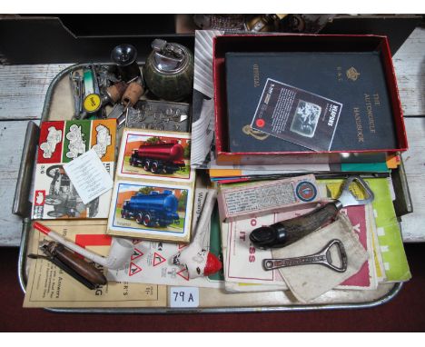 1950's 'Which' Periodicals, vintage motoring literature, RAC handbook, clay pipes, bicycle wicks, lighter and collectables:- 