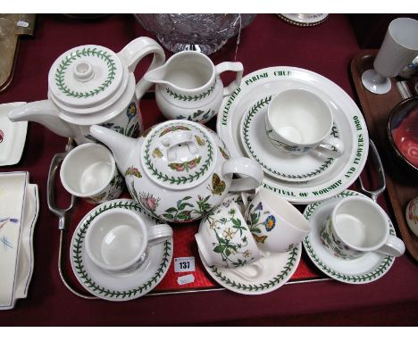 A Quantity of Portmeirion 'Botanic Garden' Pottery, including:- teapot, coffee pot, jug, sugar bowl, four cups and saucers, l