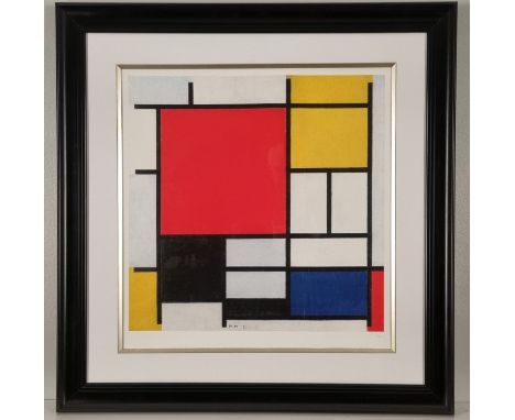 A limited edition by PIET  MONDRIAN (1872-1944) titled "Composition in red, yellow, blue and black, 1921" This actual print w