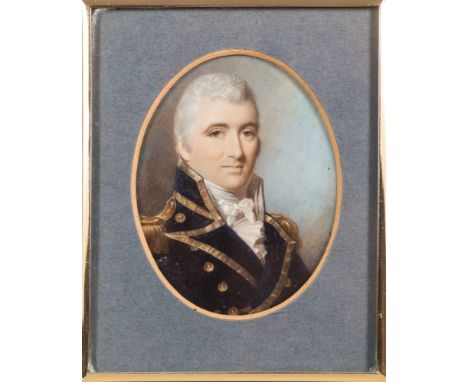 Follower of George Engleheart [early 19th Century]-A miniature portrait of Admiral Sir Pulteney Malcolm,:- head and shoulders