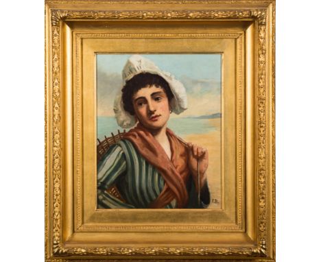 Attributed to Francis James Barraud [1856-1924]-Jeannette; portrait of a Fishergirl,:-bears initials F.B. bottom right oil on