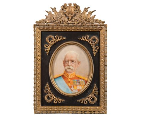 British School early 20th Century-A miniature portrait of Field Marshal Frederick Sleigh Roberts, Lord Roberts [1832-1914],:-