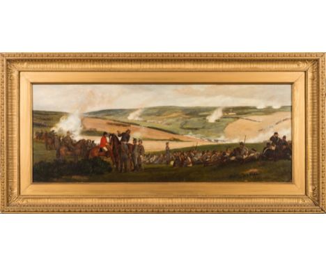 John Even Hodgson [1831-1895]-The Artists Rifles; on manoeuvres, Devil's Dyke, Brighton,:-signed bottom right oil on canvas35
