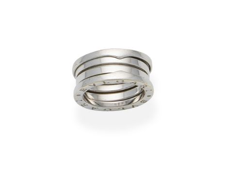 Bulgari: 'B.Zero1' ring18 carat white gold sprung band, signed Bulgari, Swiss assay mark, European convention mark, ring size
