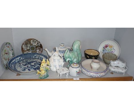 Assorted pottery and china, inc. Poole, Sylvac, Masons, etc.