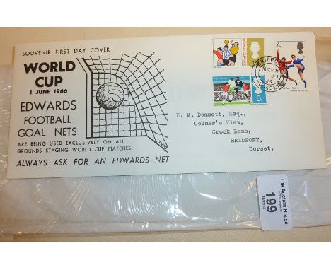 1966 World Cup Souvenir First Day Cover with Bridport postmark, sponsored by local company Edwards, who made the football goa