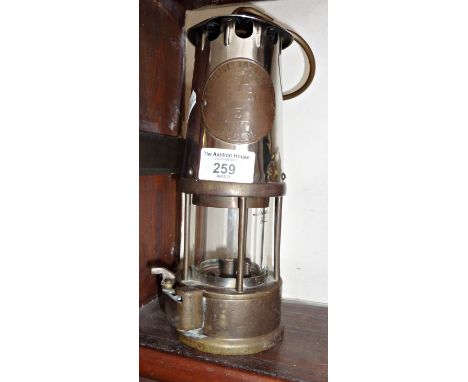 Brass and steel miner's lamp No 3, by Proctor Lamp Lighting of Eccles