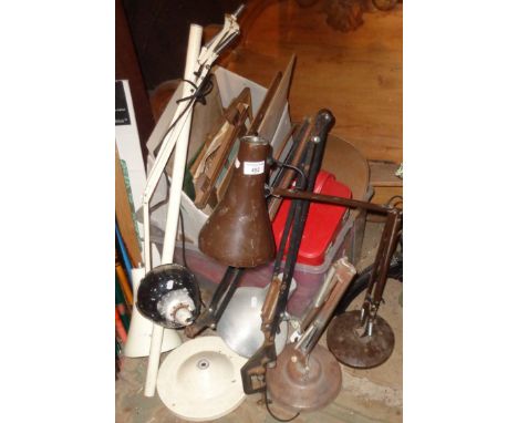 Four various anglepoise lamps, inc. a tall standard angle lamp (A/F)