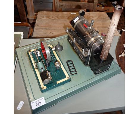 A Fleischmann tinplate model stationary steam beam engine