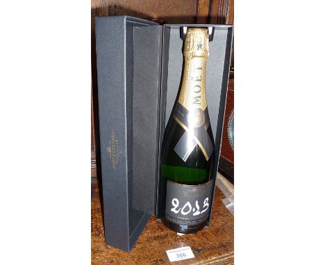 A vintage bottle of Moet &amp; Chandon champagne, boxed