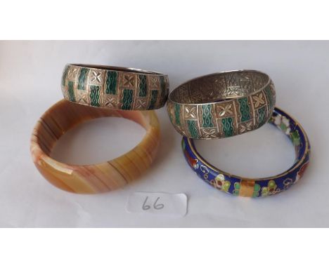 Enamelled floral bangle       
