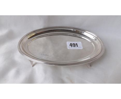 Oval Geo. Style waiter on bracket feet 7" wide Ches  1911 by RN &amp; GH 130g.      