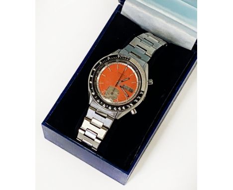 MENS SEIKO 61396040 ORANGE FACE GHOST BEZEL CHRONOGRAPH IN ORIGINAL BOX WITH ORIGINAL STRAP