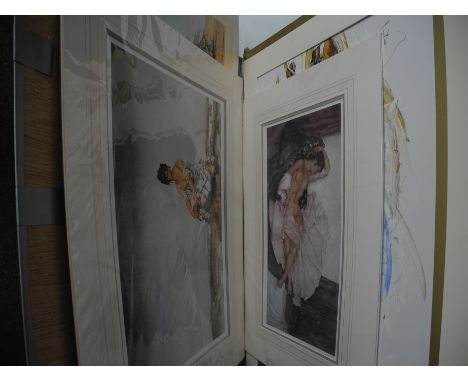 Quantity of mounted works to include WILLIAM RUSSEL FLINT (1880-1969) pair of numbered, 20th Century, prints, both depicting 