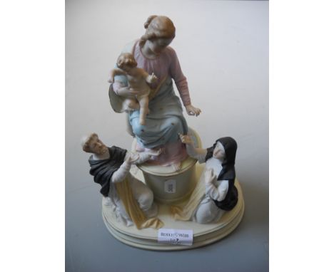 A religious themed ceramic figure.