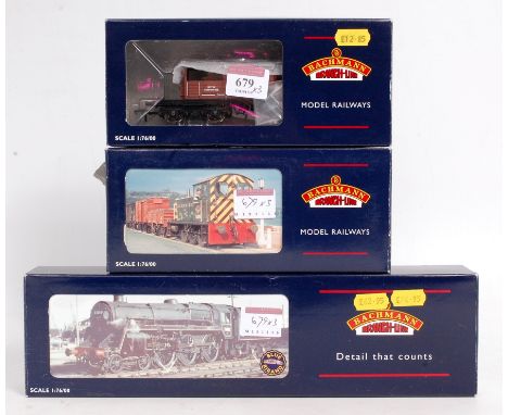 A Bachmann 32-505 factory weathered BR standard class 5MT, with instructions (M-BM) together with 31-330 BR weathered black c
