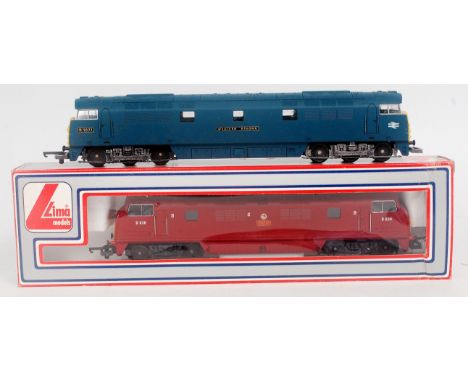A Lima Class 42 Warship diesel No. D838 'Rapid' in BR maroon (VG,BG) and a Lima Class 52 Western diesel No. D1071 'Western Re
