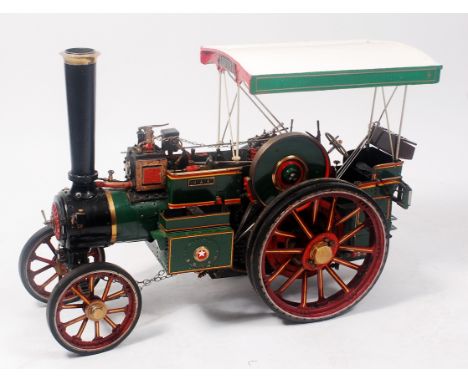 2 inch scale coal fired live steam Burrell Traction Engine, comprising copper tubed boiler with single cylinder, two speed co