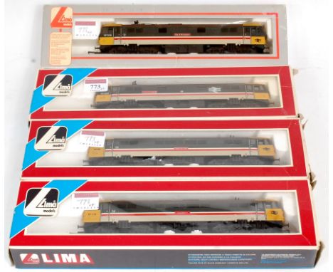 Four Lima Class 87 electrics, all in InterCity Executive grey, No. 87005 'City of London', No. 87009 'City of Birmingham', No