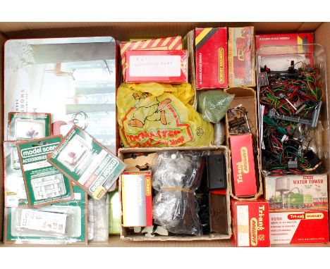 A large quantity of lineside and electrical items, including colour light and semaphore signals, buffer stops, telegraph pole