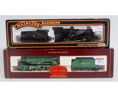 A Hornby Top Link R2018 SR malachite green Schools class 'Radley' (G-BG) together  with Mainline BR black 'Erlestoke Manor' e