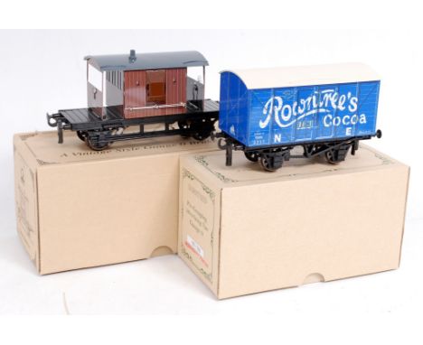 A Darstaed Rowntrees Cocoa goods van (M-BM) and an Ace Trains BR brake van with tail light (M-BM)
