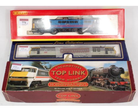 A Hornby R2242 Class 86 electric No. 86245 'Caledonian' in Virgin Caledonian livery (VG,BVG), R289 Class 92 Co-Co electric No