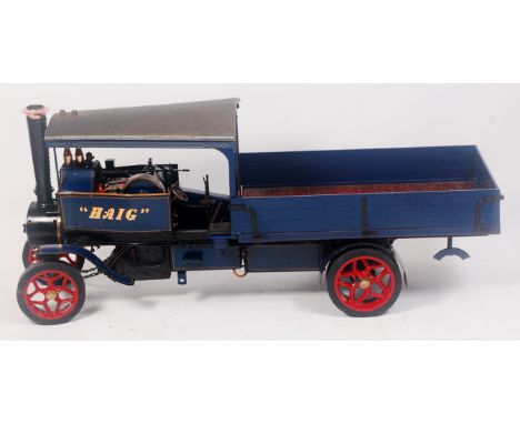 A very well engineered 3" inch scale Foden over type steam lorry, to measure 56" in length and 24" in height, finished in blu