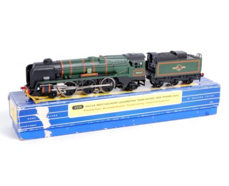 A Hornby Dublo 3 rail 'Dorchester' engine and tender, with test tag (G-BG)