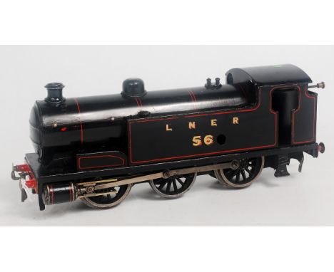 A Bassett-Lowke standard 0-6-0 tank engine clockwork repainted as LNER No. 56 (GR)