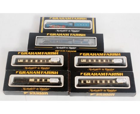 A Bachmann Graham Farish 372-301, N Gauge BR blue 'Canadian Pacific' engine and tender (M-BM), together with Farish 1862 LNER